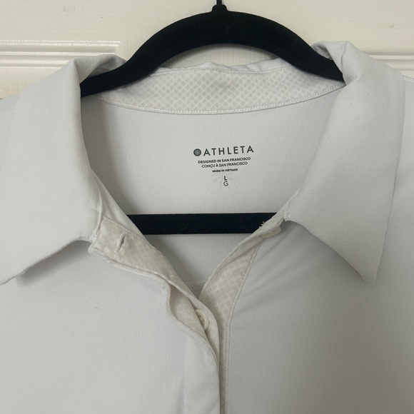 Athlete women’s white polo shirt size large - Picture 3 of 8